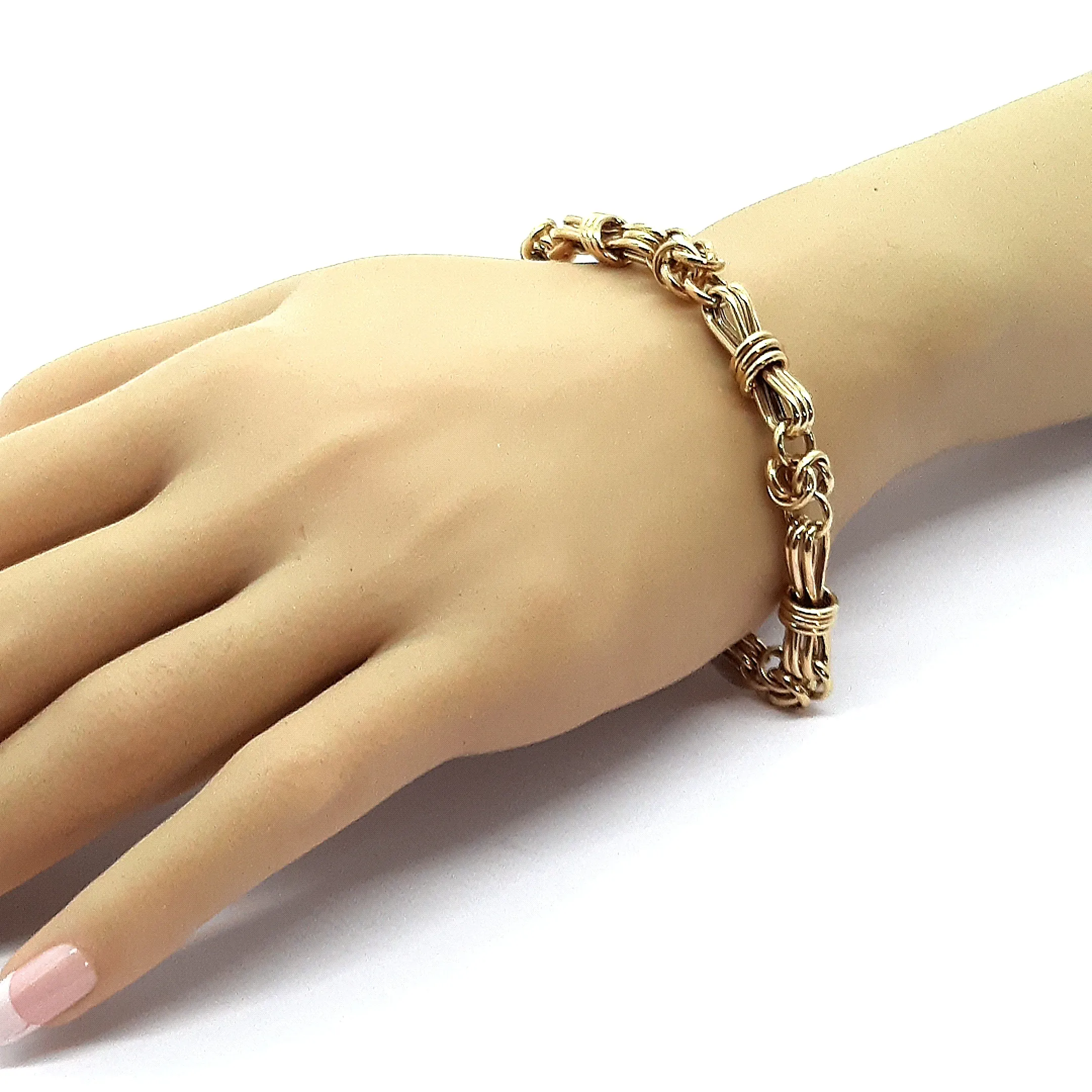14ct Yellow Gold Bracelet Fancy Link Chain