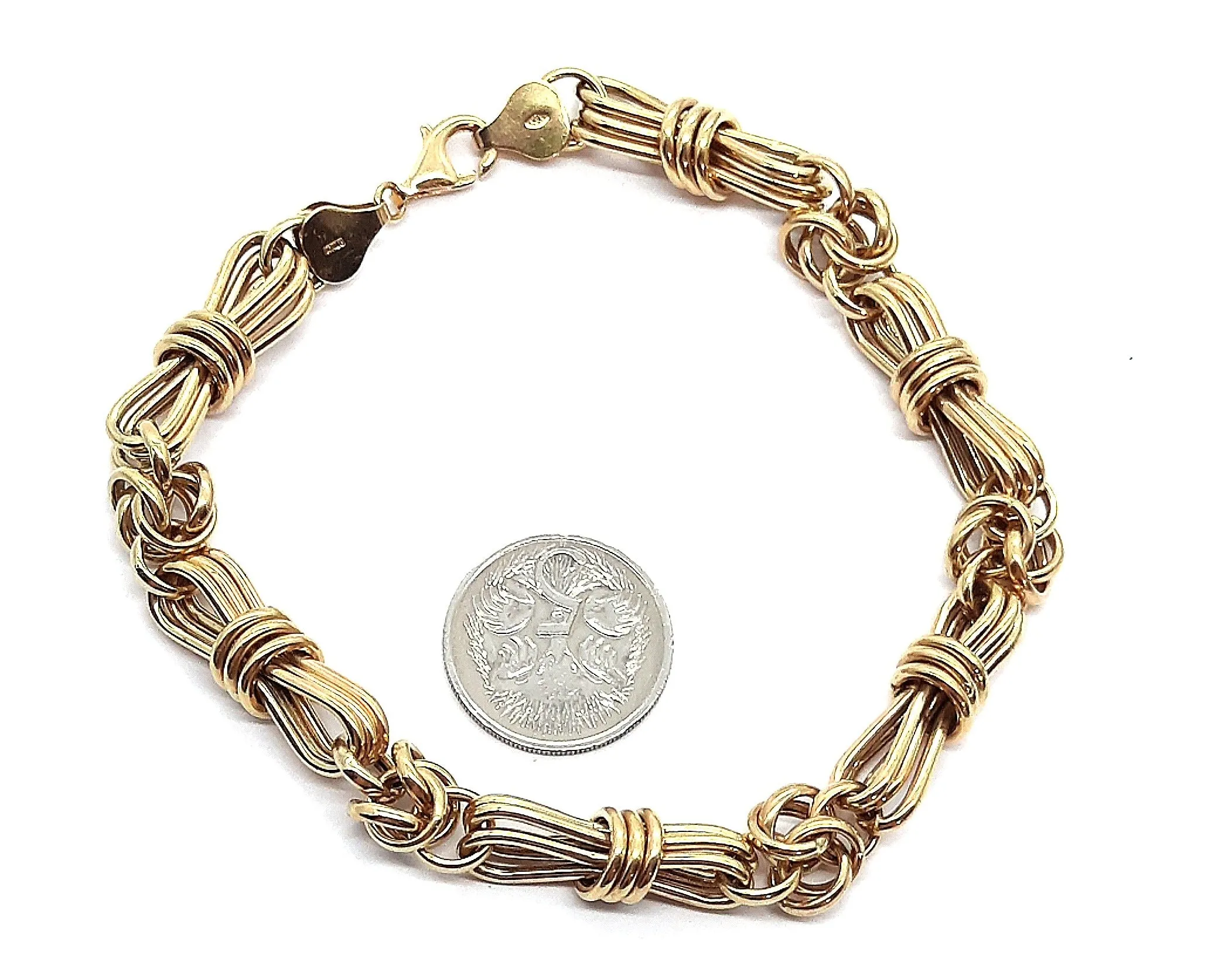 14ct Yellow Gold Bracelet Fancy Link Chain