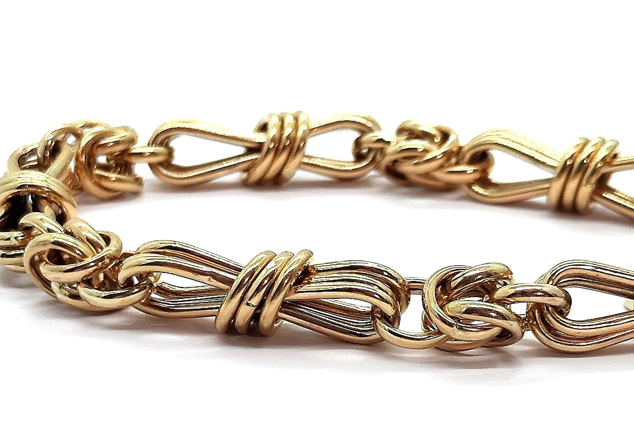 14ct Yellow Gold Bracelet Fancy Link Chain