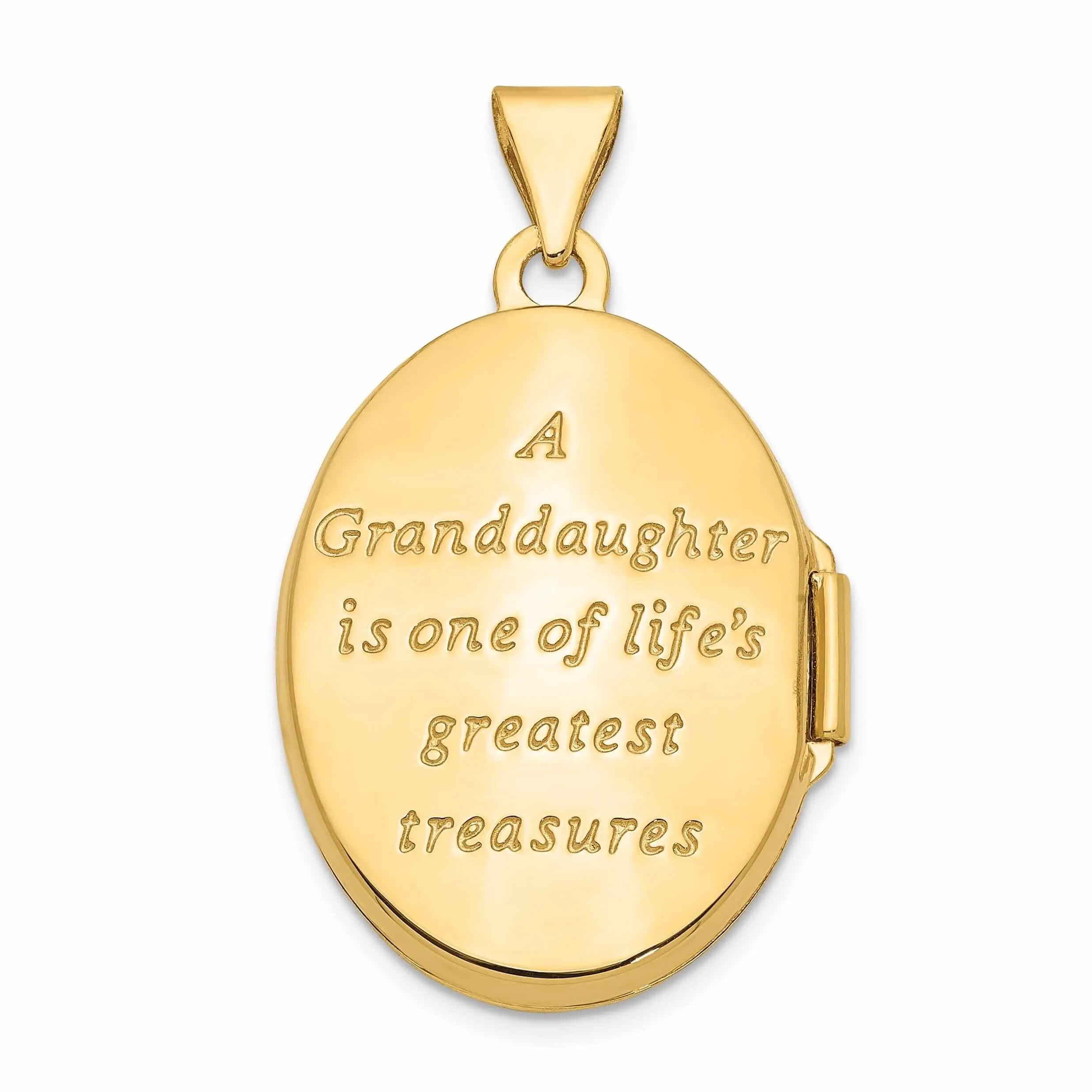14k Gold Rhodium Oval Granddaughter Locket