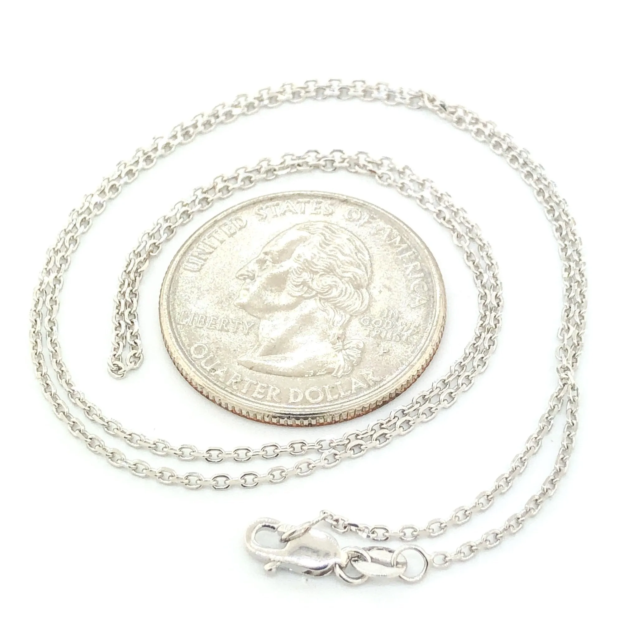 14K W Gold 24 Dia Cut Cable Chain 035