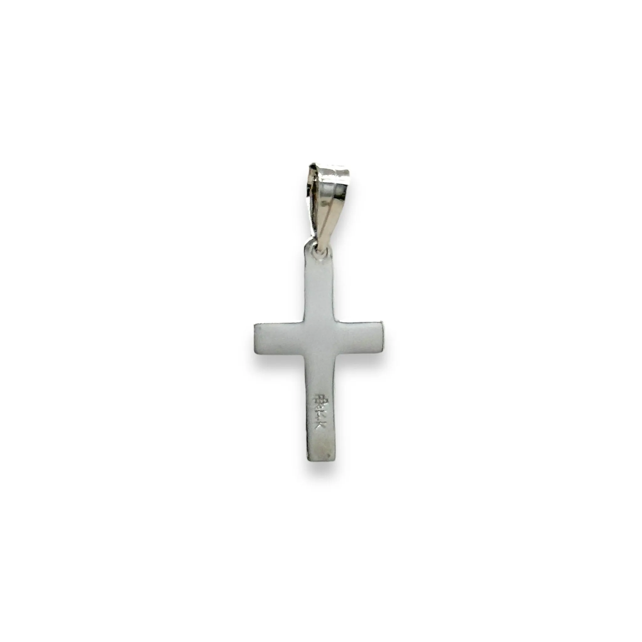 14K W Gold Hollow 15mm Cross