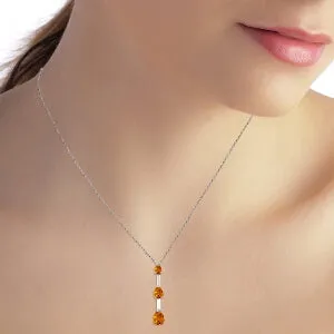 1.71 Carat 14K Solid White Gold Life And More Citrine Necklace