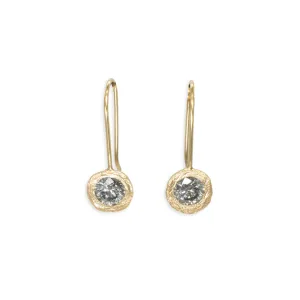 18K Carved Salt & Pepper Diamond Earrings