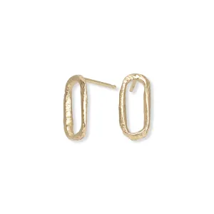 18K Carved Small Paperclip Studs