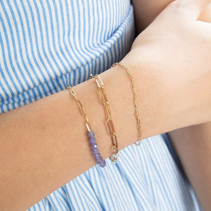 18K Gold Barely There Paperclip Chain Bracelet