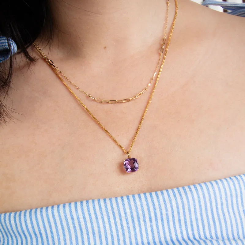 18K Gold Beaded Link Chain
