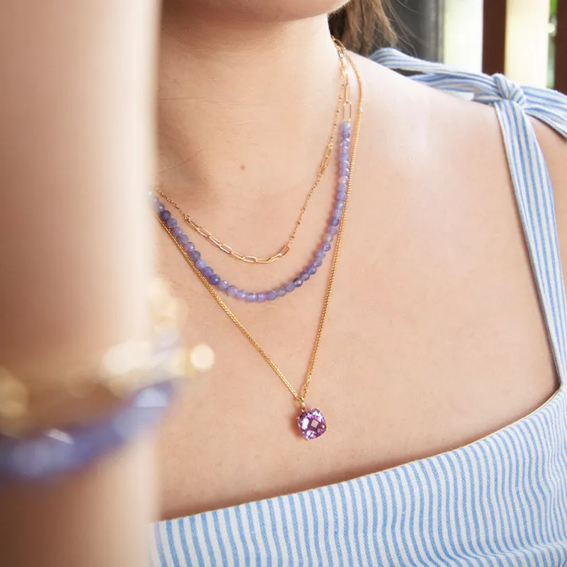 18K Gold Beaded Link Chain