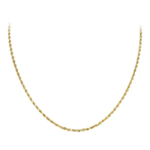22" 3mm Diamond Cut Rope Chain Necklace