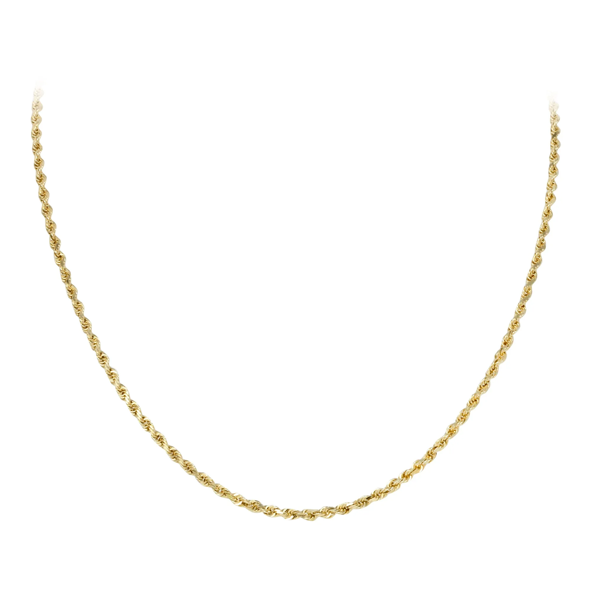 22" 3mm Diamond Cut Rope Chain Necklace