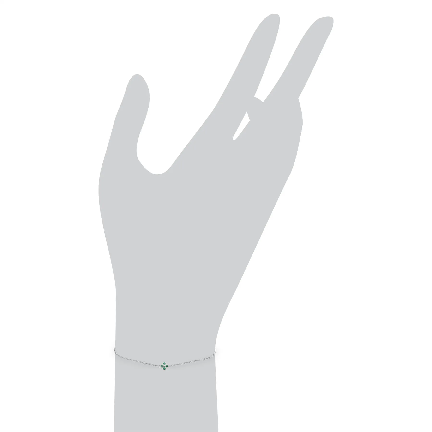 925er Sterlingsilber Smaragd 7zoll Armband