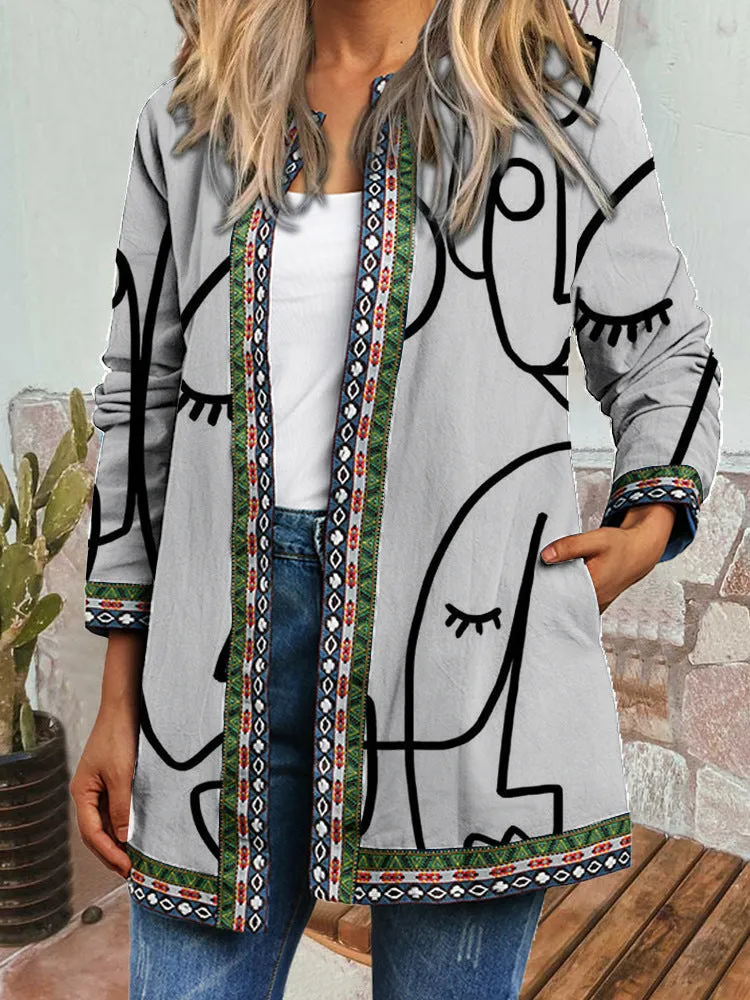 Alice - Retro Style Printed Cardigan