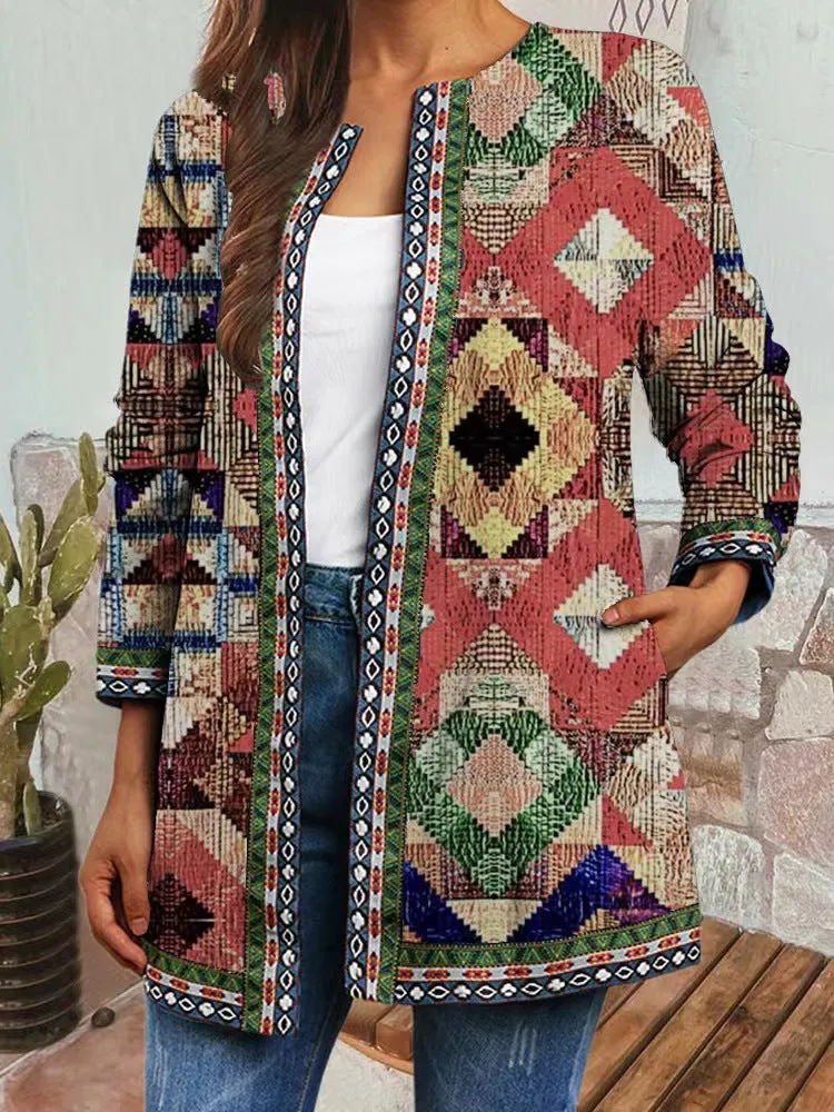 Alice - Retro Style Printed Cardigan