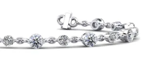 Alternating Diamond And Chain Link Lab-Grown Diamond Bracelet with 3.15 ct.(finished) 3mm, 3.8mm