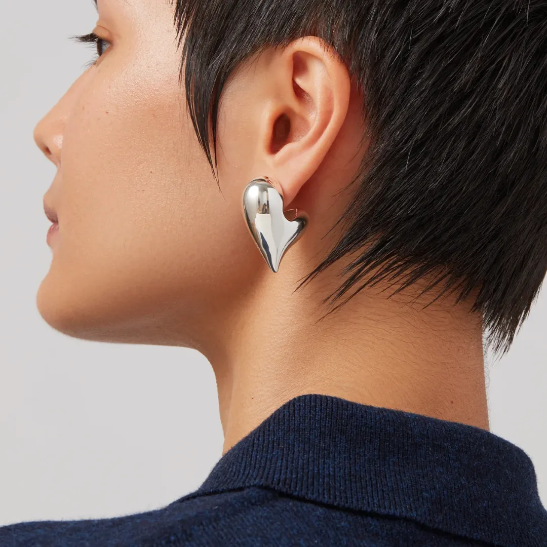 Art Heart Puff Earrings