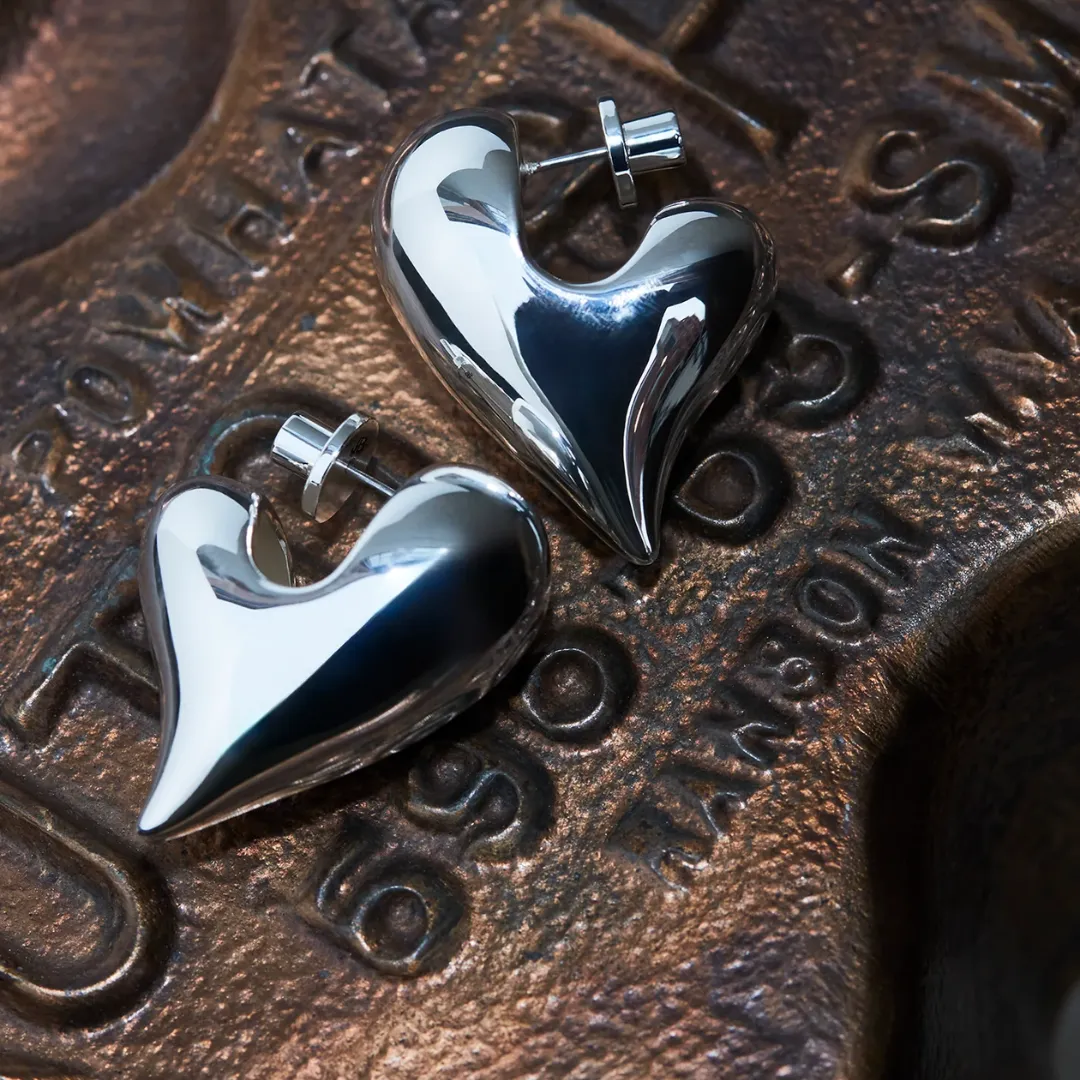 Art Heart Puff Earrings