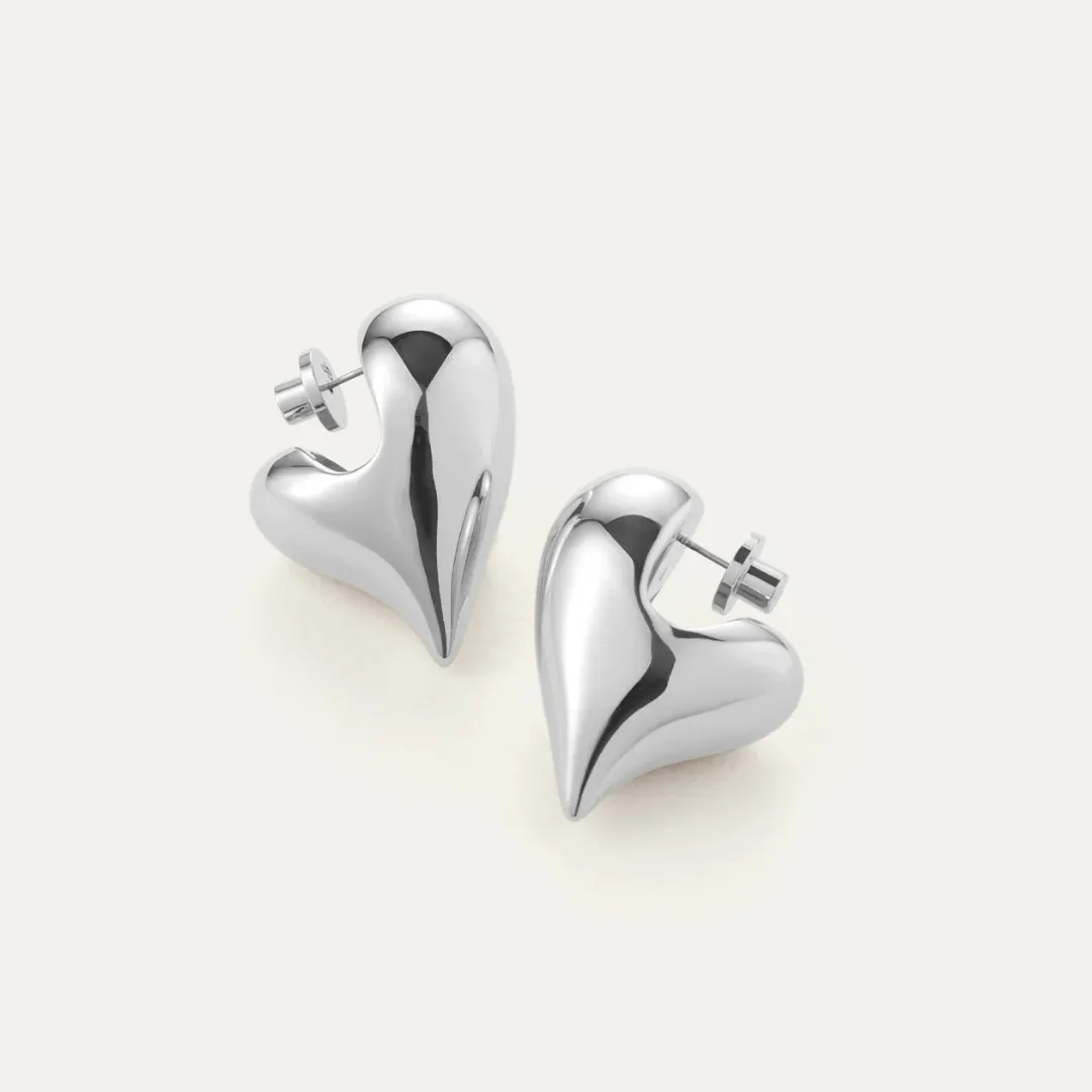Art Heart Puff Earrings