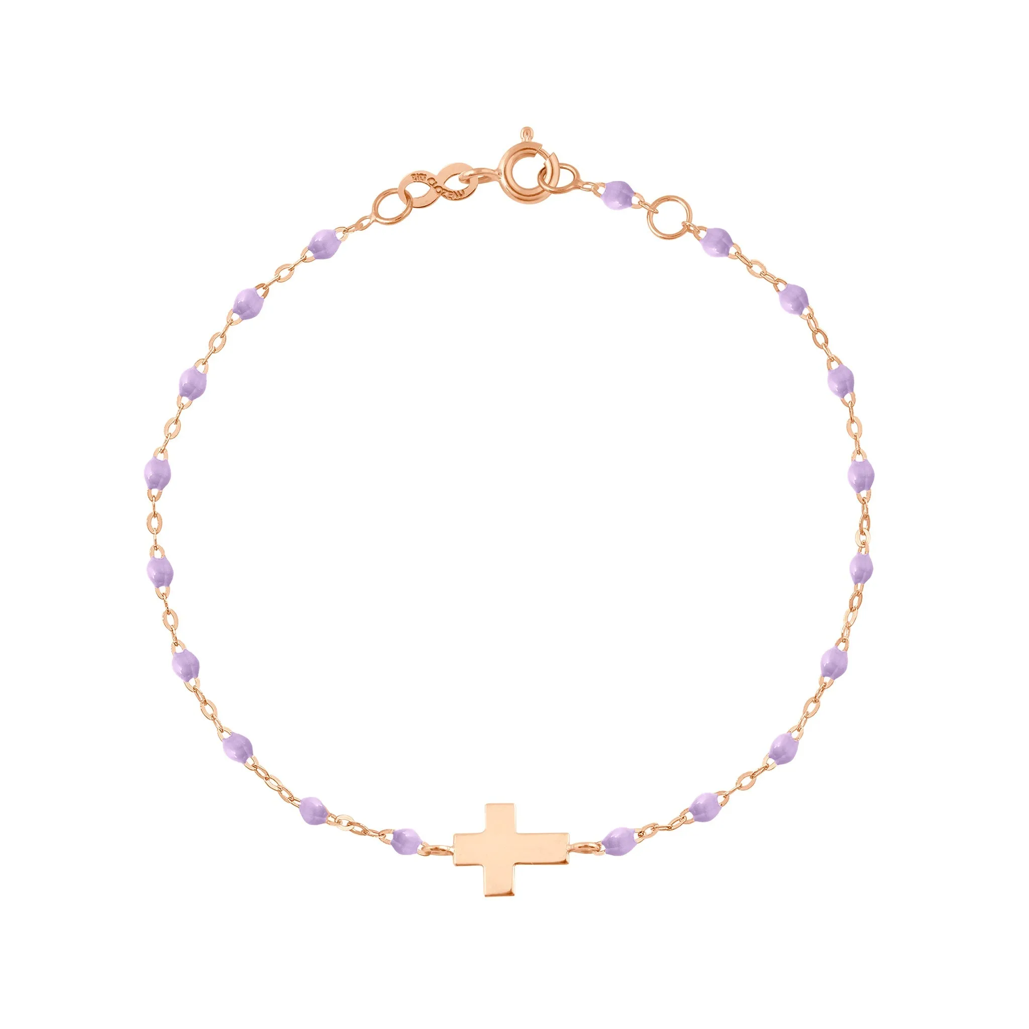 Baby Cross Charm Classic Gigi Lilac bracelet, Rose Gold, 5.1"