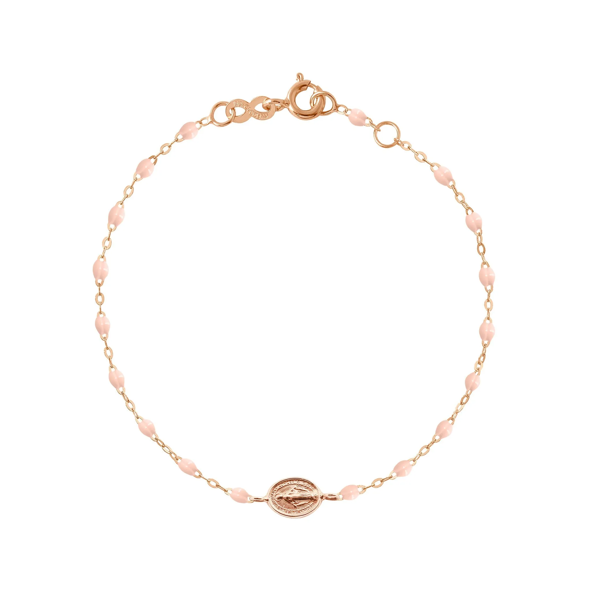 Baby Madone Charm Classic Gigi Baby Pink bracelet, Rose Gold, 5.1"