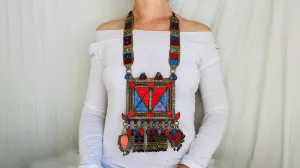 Balochi Nawa Glass Inlay Necklace.