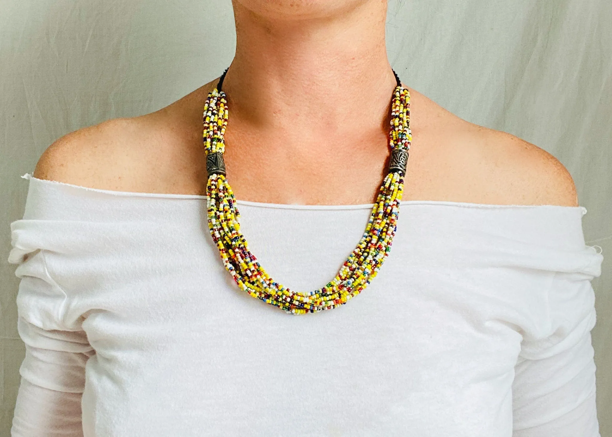 Beaded Necklace. Multistrand.