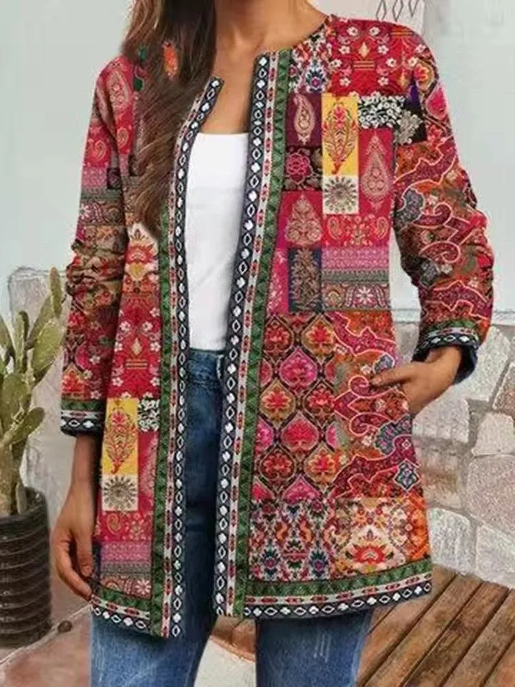 Bella - Retro Style Printed Cardigan