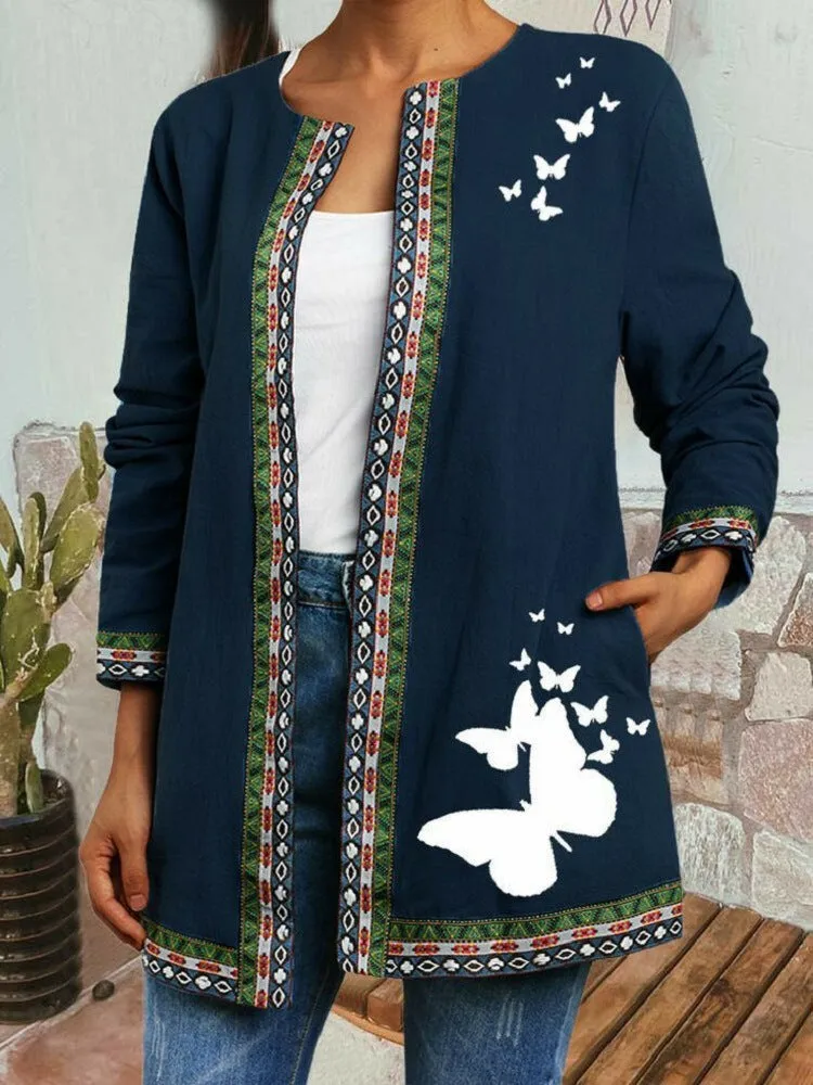 Bella - Retro Style Printed Cardigan
