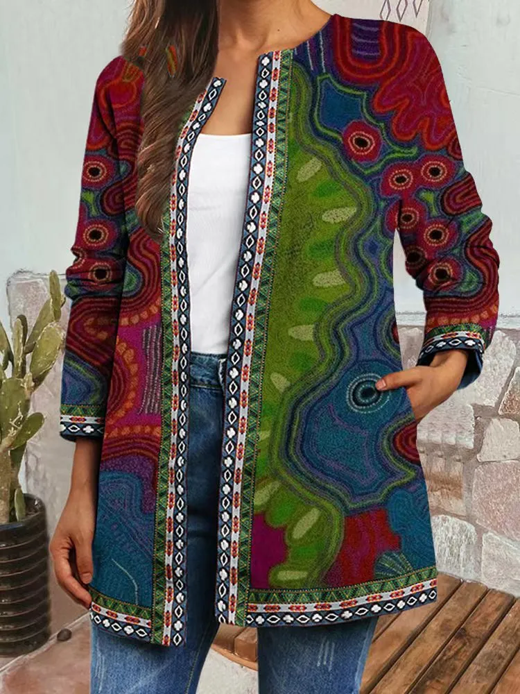 Bella - Retro Style Printed Cardigan