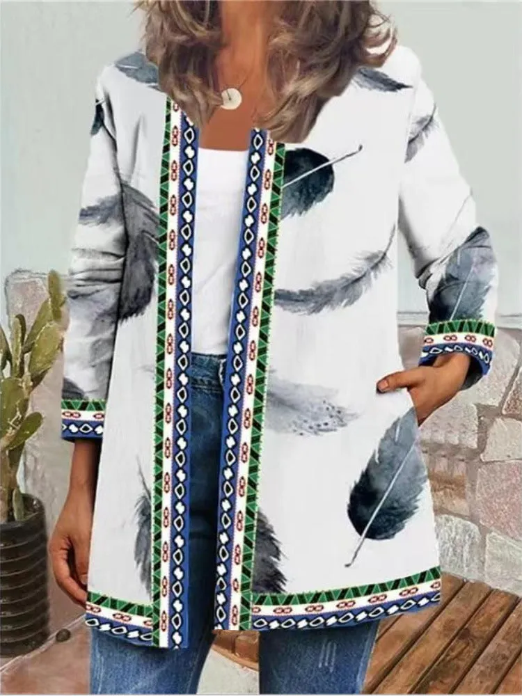 Bella - Retro Style Printed Cardigan