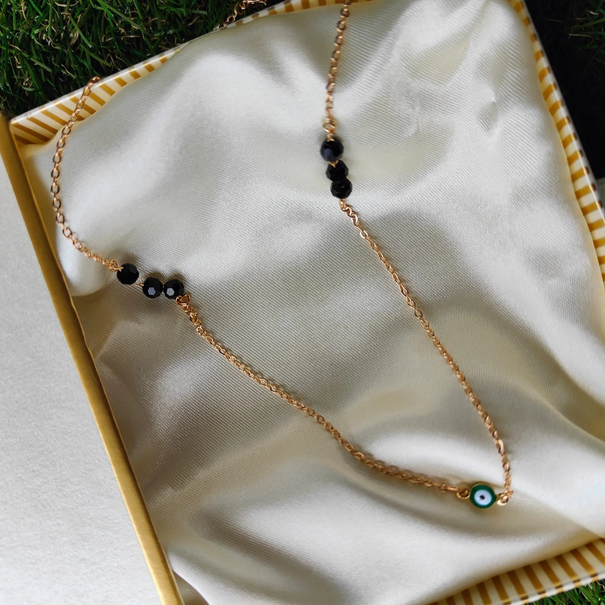 Black Bead Evil Eye Minimalistic Mangalsutra Ethnic Nazar Necklace