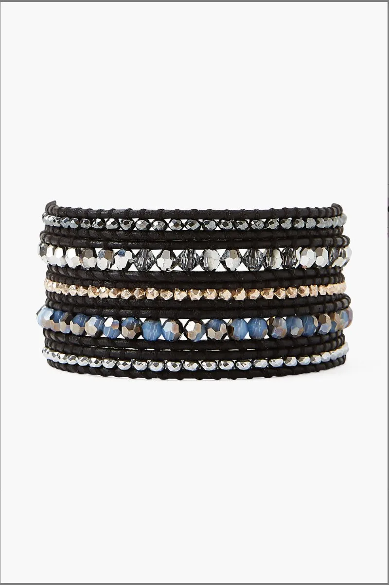 Black Crystal Wrap Bracelet