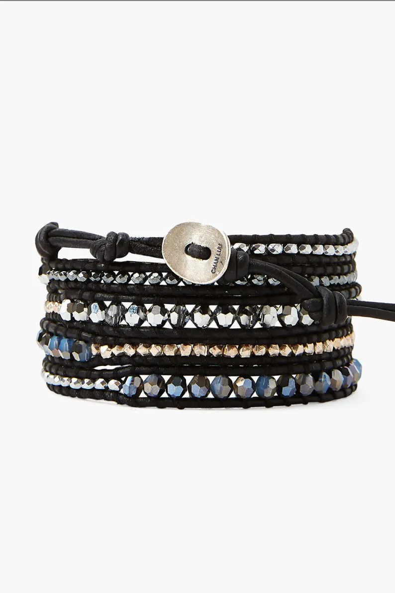 Black Crystal Wrap Bracelet