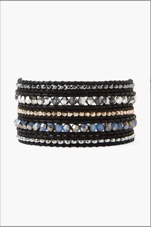 Black Crystal Wrap Bracelet