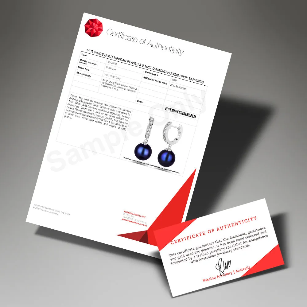 Black Diamond Thunder Stud Earrings Encased in 18k White Gold