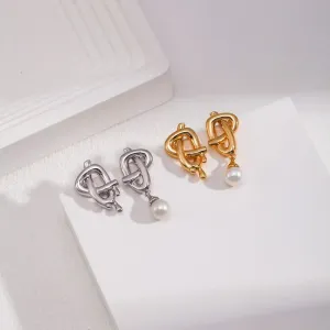 Bow Pearl Earrings-925 Sterling Silver