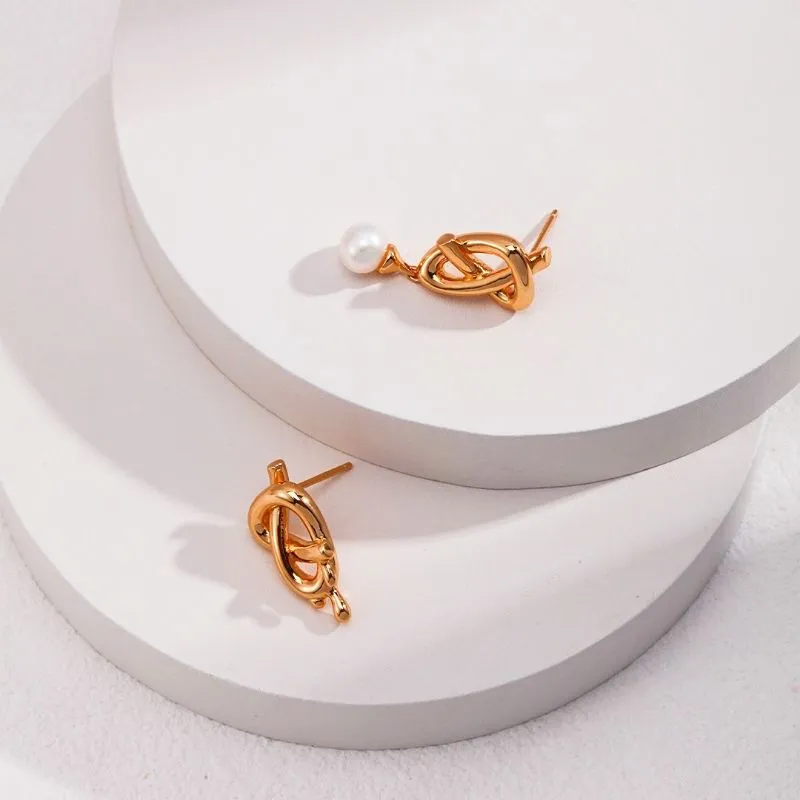 Bow Pearl Earrings-925 Sterling Silver