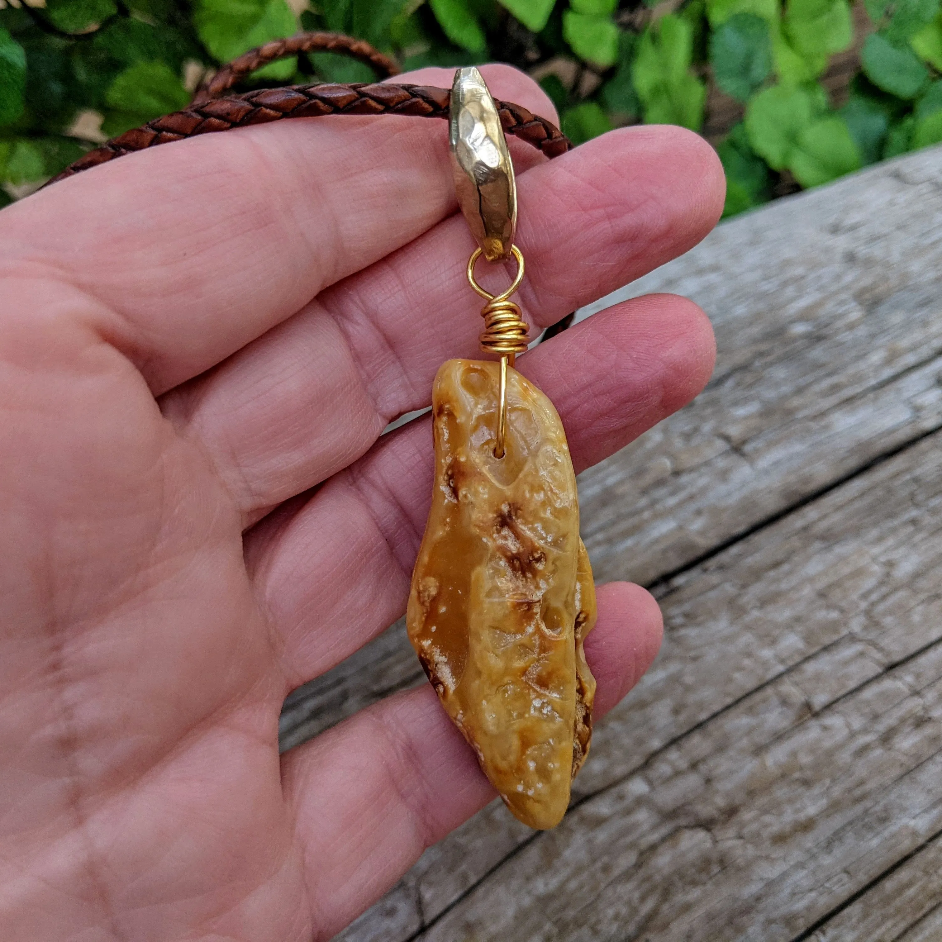 Butterscotch Rustic Amber Pendant Necklace