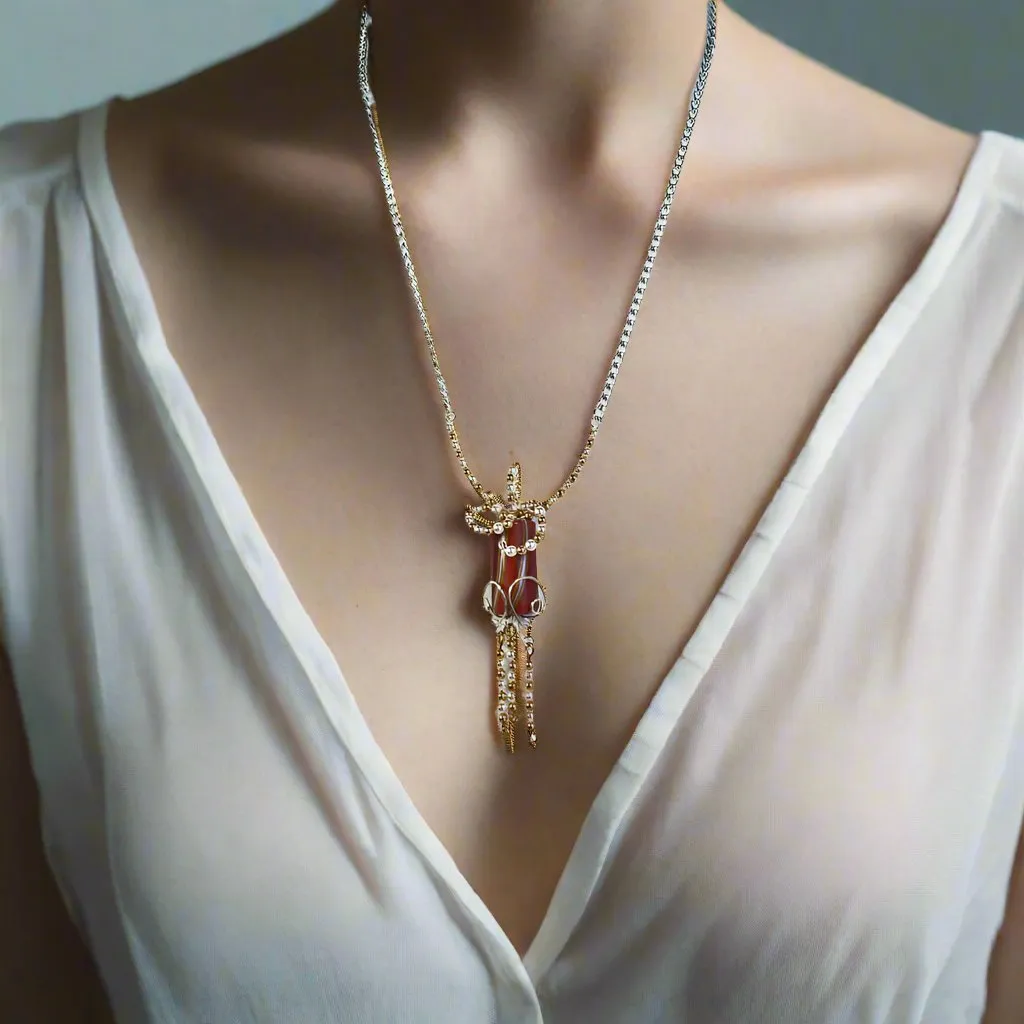 Caltha, Angel Made by Hand, Beaded Pendant, Necklace