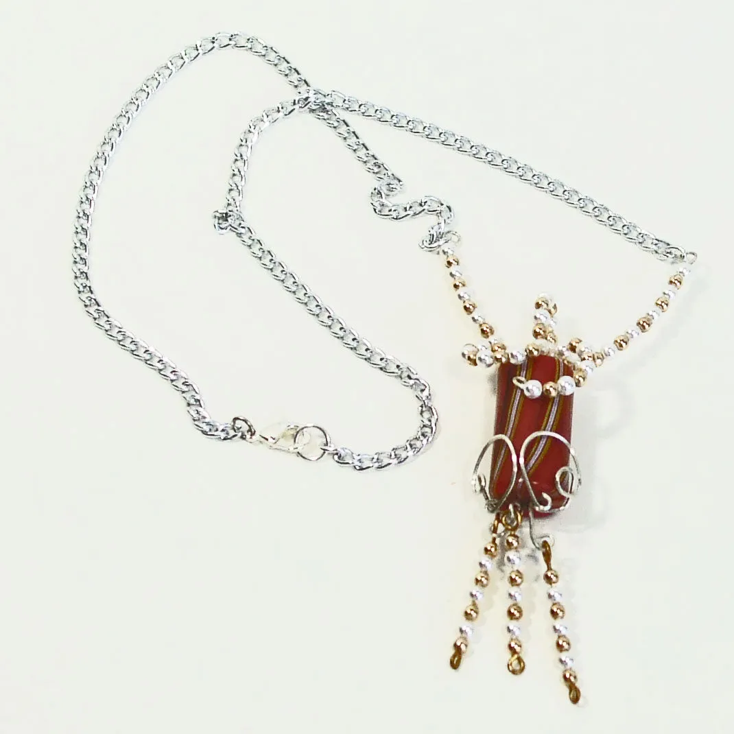 Caltha, Angel Made by Hand, Beaded Pendant, Necklace