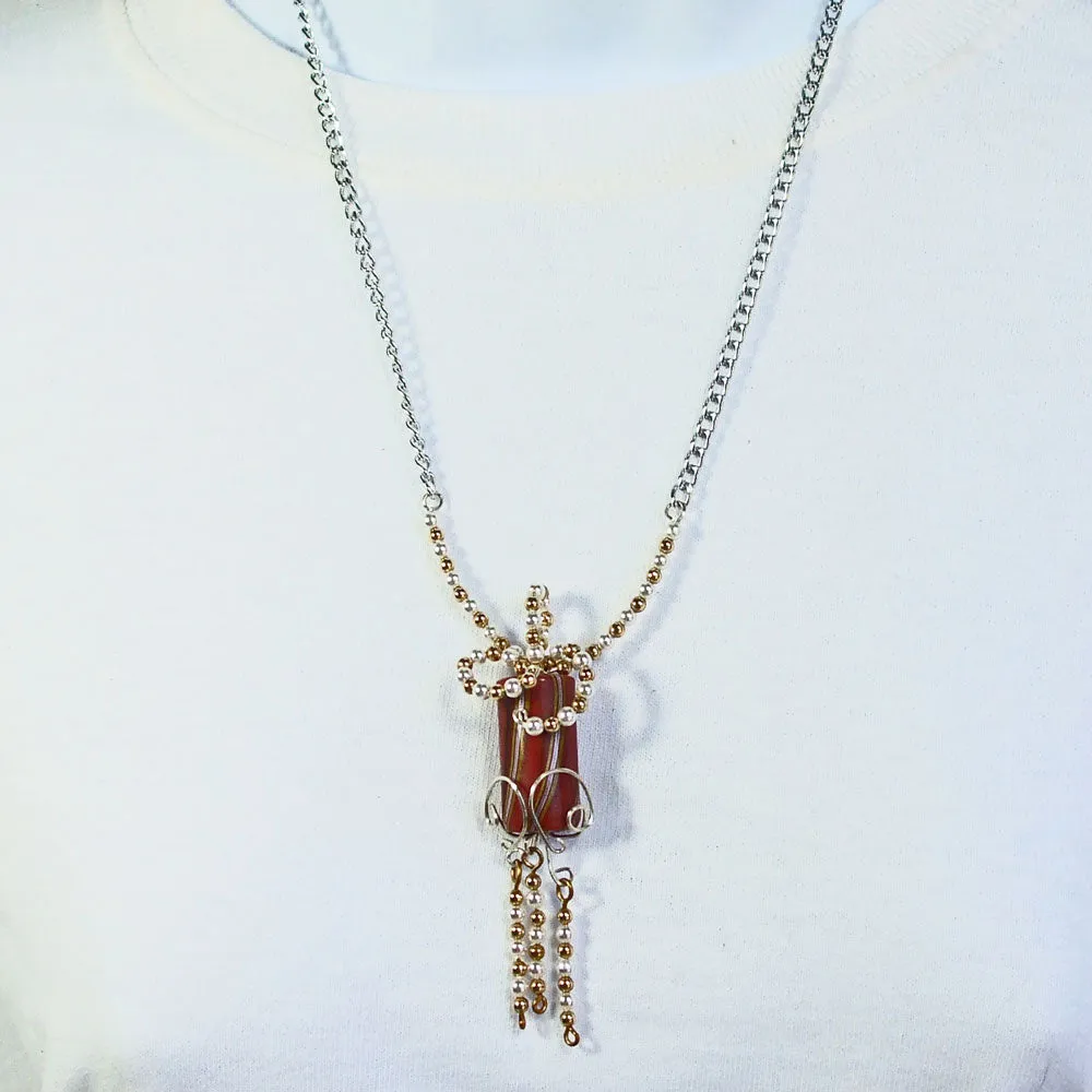 Caltha, Angel Made by Hand, Beaded Pendant, Necklace