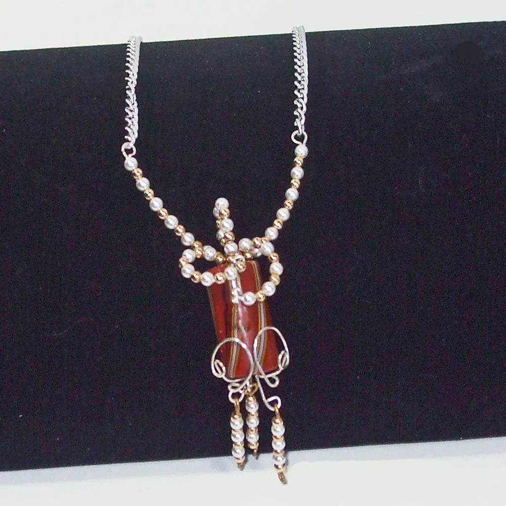Caltha, Angel Made by Hand, Beaded Pendant, Necklace