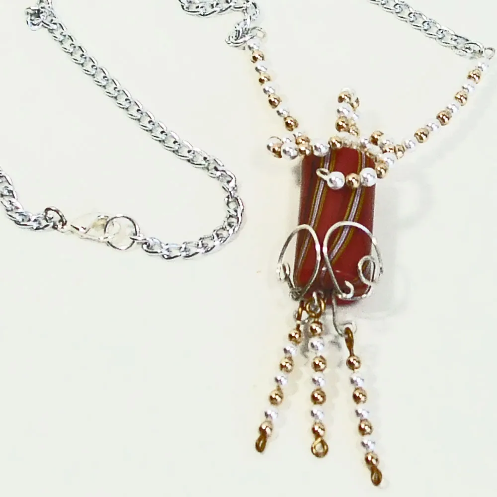 Caltha, Angel Made by Hand, Beaded Pendant, Necklace