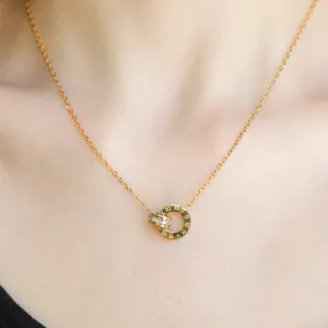 CENTURY | 18K Gold Necklace Roman Number Double Circle Necklace