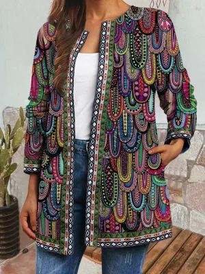Chloe - Retro Style Printed Cardigan