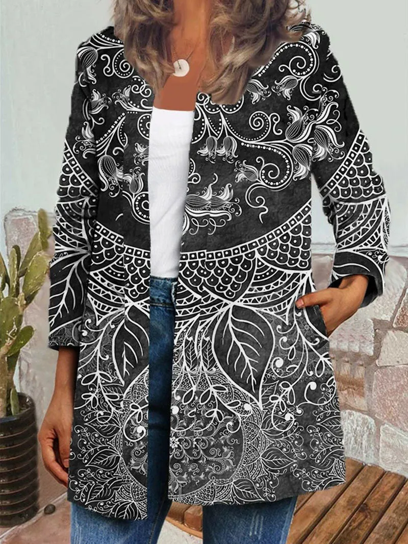 Chloe - Retro Style Printed Cardigan