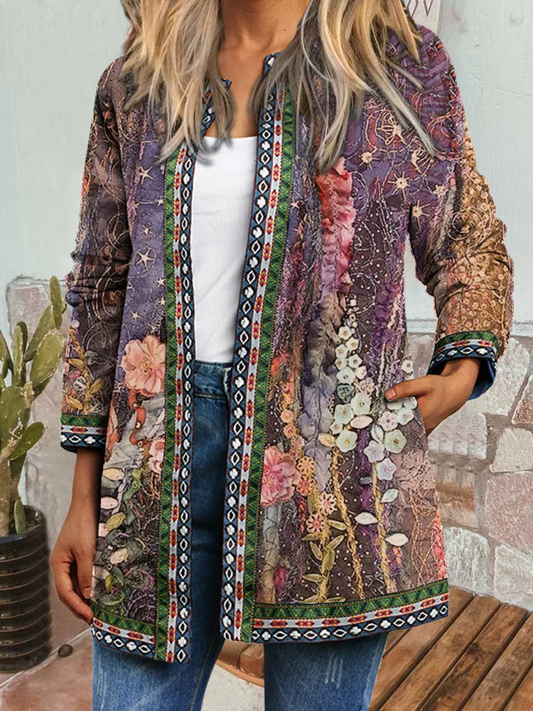 Chloe - Retro Style Printed Cardigan