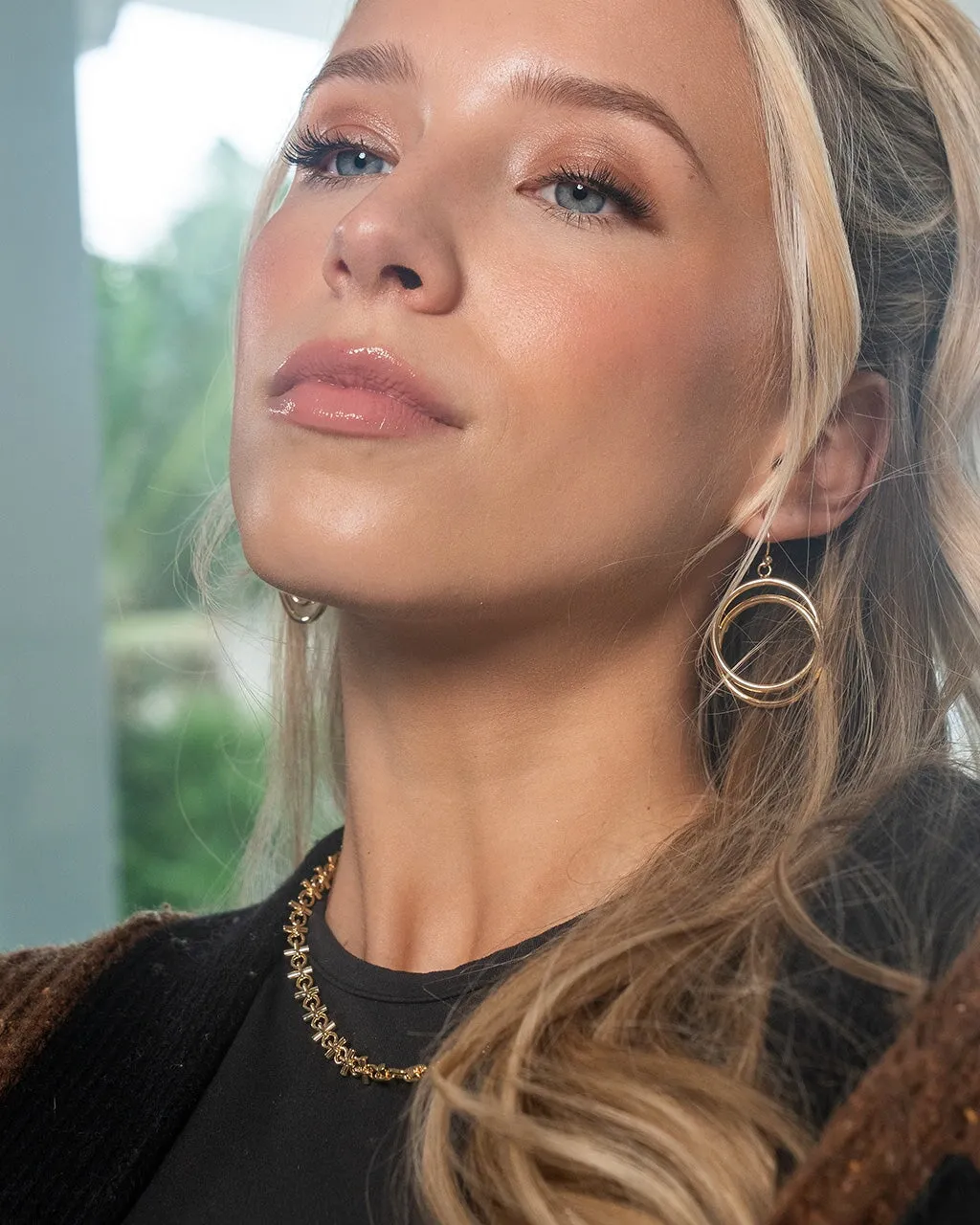 Claudie Interlocking Circle Dangle Earrings