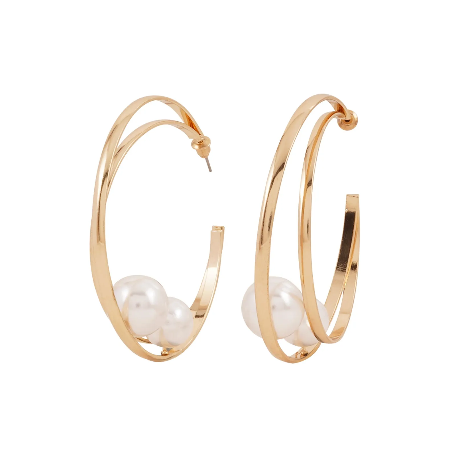 Coralia Pearl Gold Earrings