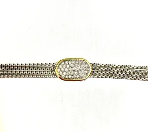 Crystal And Chain Bracelet
