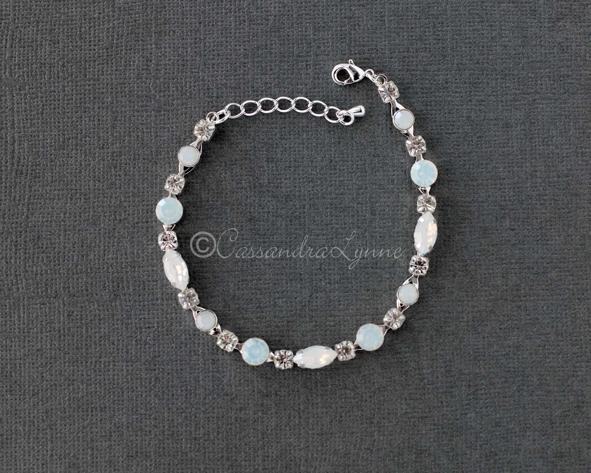 Crystal Bracelet with White Opal Accents